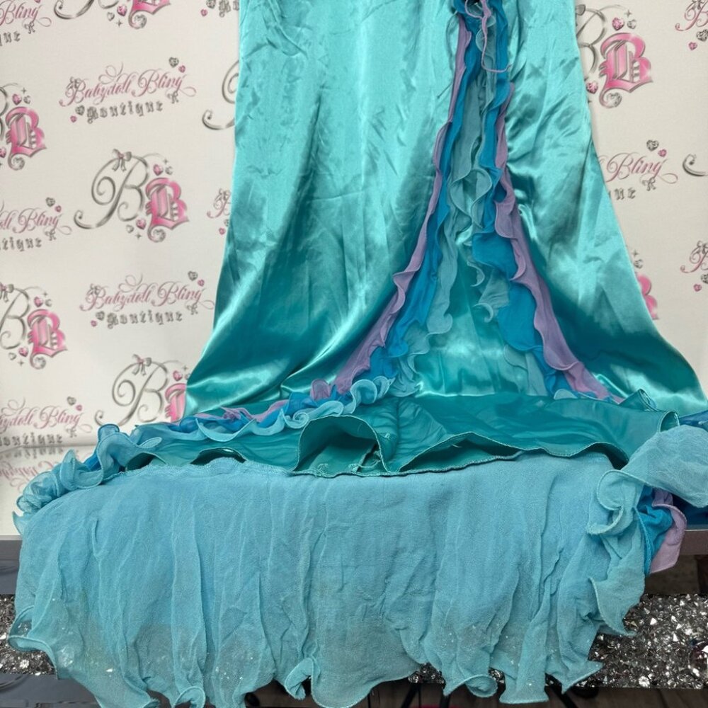 Alyce designs dress gown fairy beaded embroidered ruffle frills mermaid 🧜‍♀️ - Picture 7 of 16